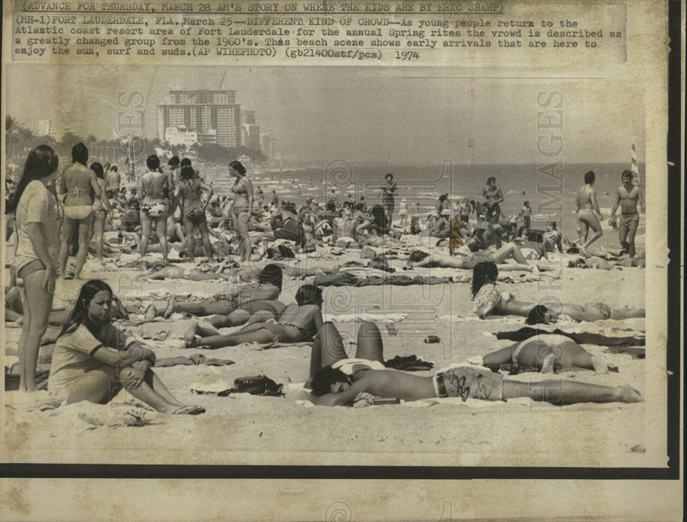 1974 Press Photo Fort Lauderadale Atlantic coast resort - Historic Images