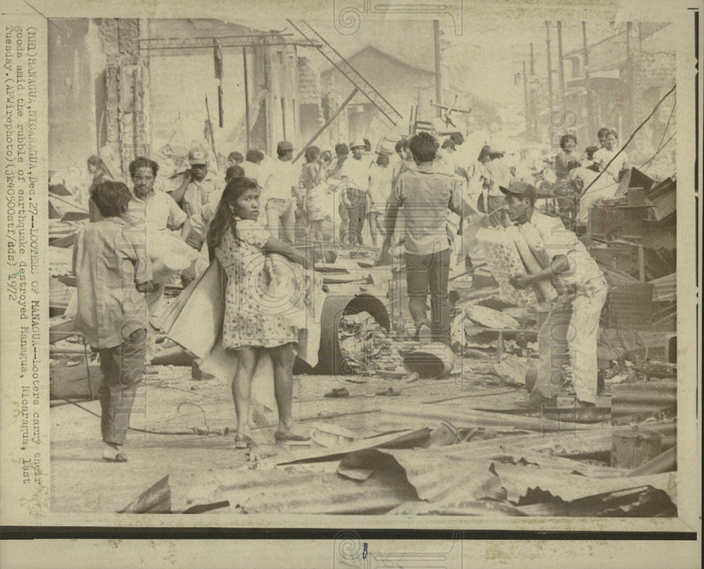 1972 Press Photo Earthquake destroyed Managua rubble - Historic Images