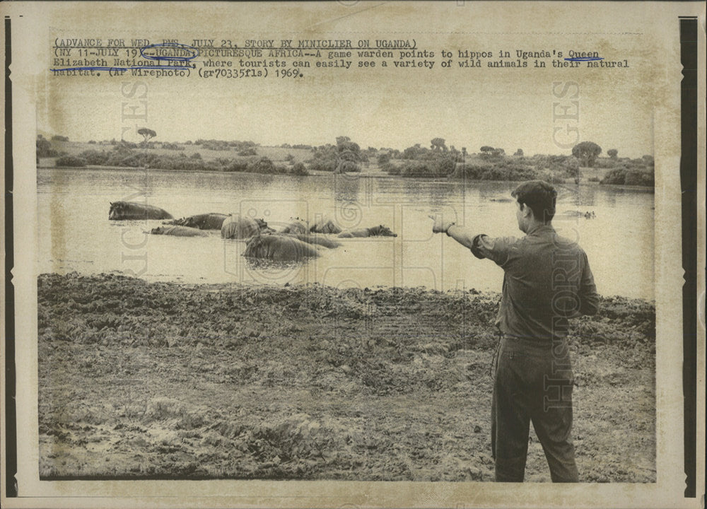 1969 Press Photo Elizabeth National Park Uganda animals - Historic Images