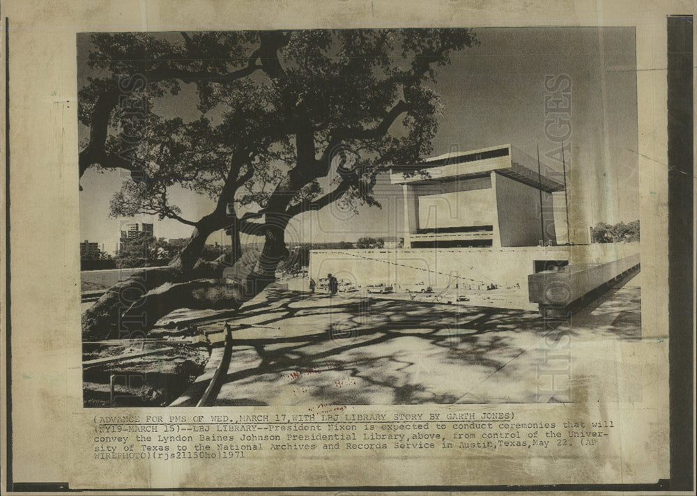 1971 Press Photo Lyndon Johnson Presidential Library - Historic Images