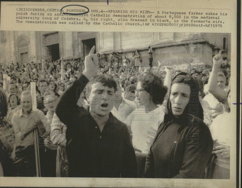 1975 Press Photo Portuguese Anti-communist Protest - Historic Images