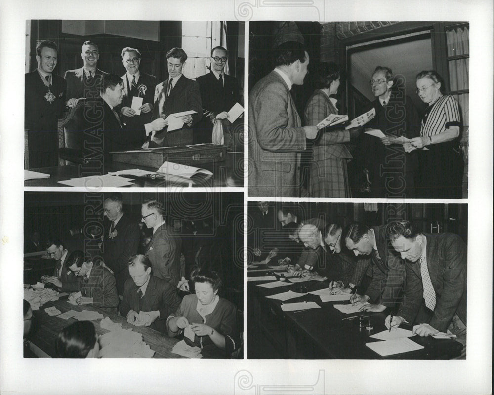 1955 Press Photo General Election British People Guard - Historic Images