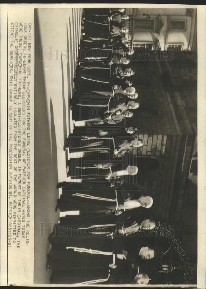 1956 Press Photo Cardinal Hayes Capuchin Fathers - Historic Images