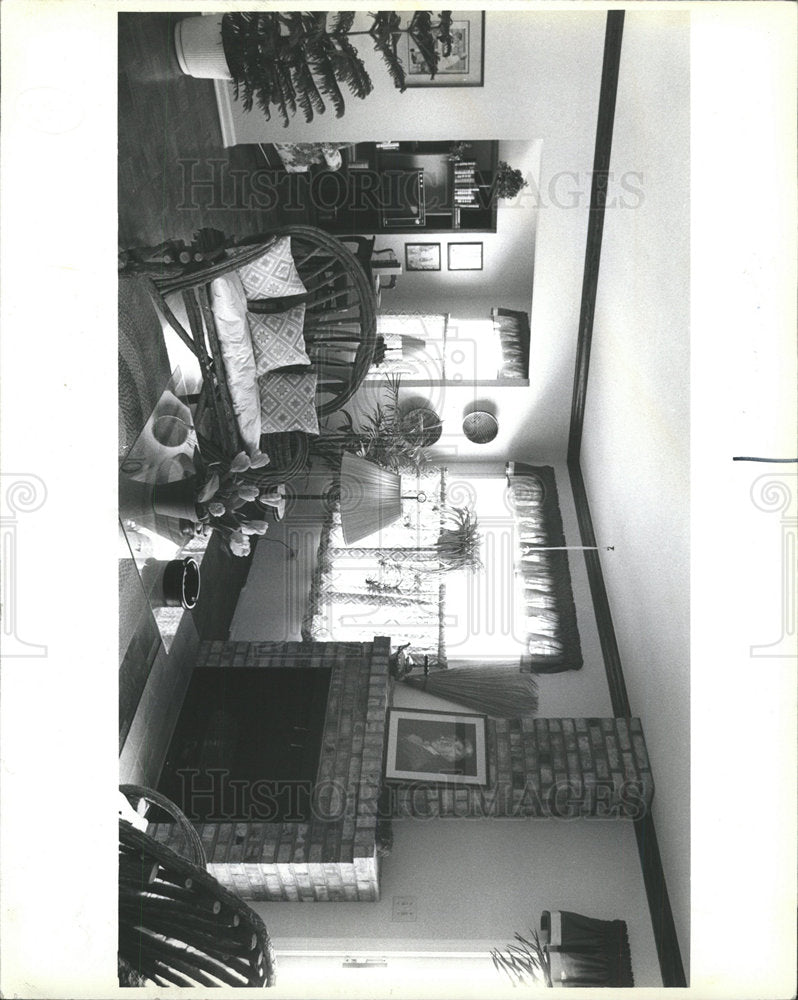 1986 Press Photo Carol Stream Interior Town House - Historic Images