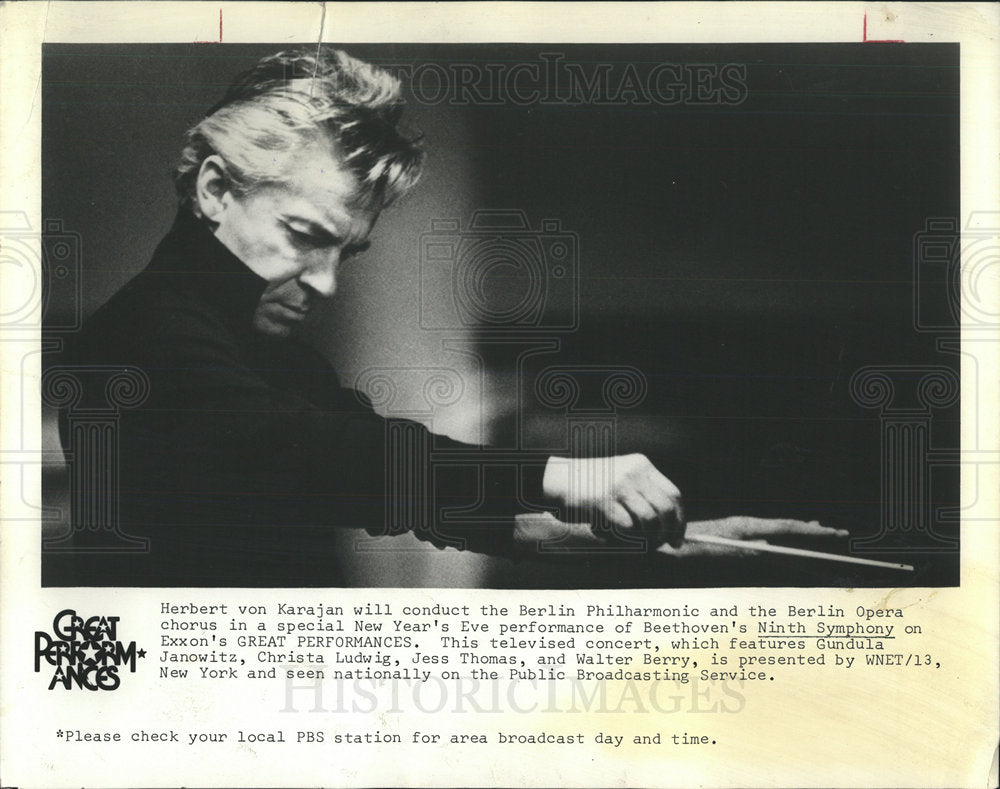 1975 Press Photo Herbert Karajan Orchestra Conductor - Historic Images