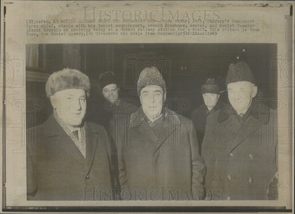 1969 Press Photo Janos Kadar Hungary Communist Chief - Historic Images