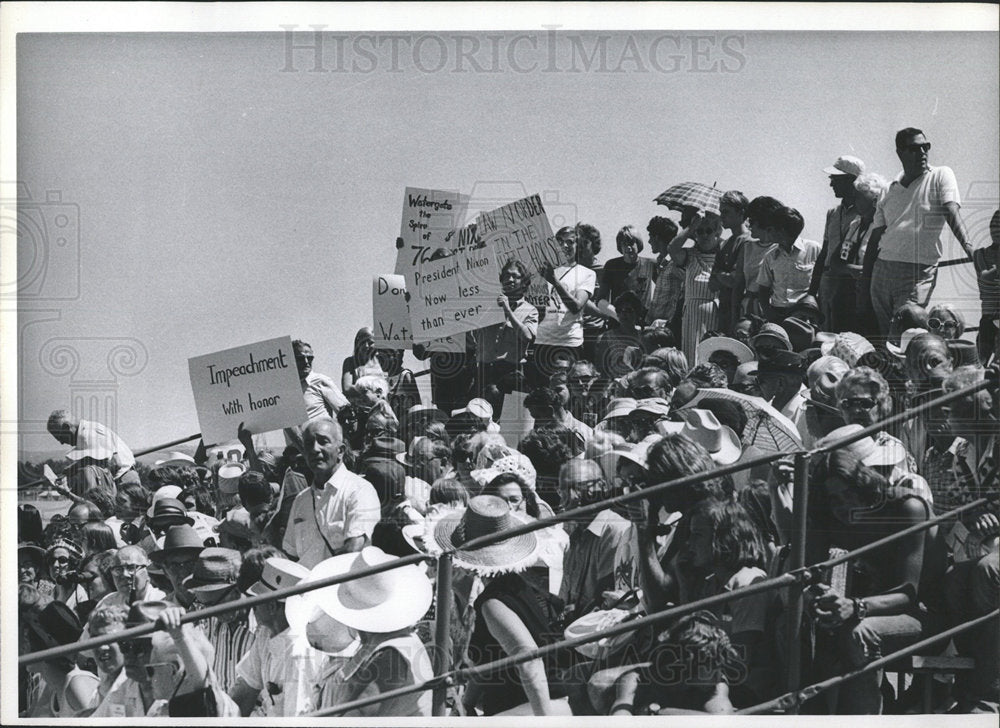 1973 Press Photo Crowd at Sprio Agnew&#39;s Colorado Visit. - Historic Images