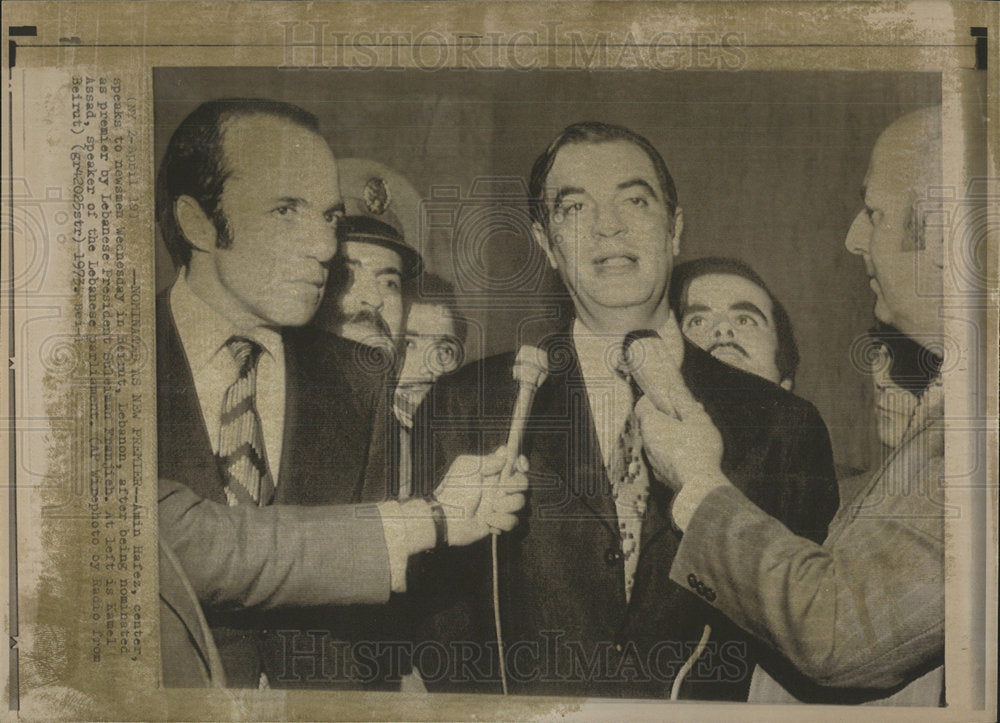 1973 Press Photo Amin Hafez Beirut Debanon Suleizan - Historic Images