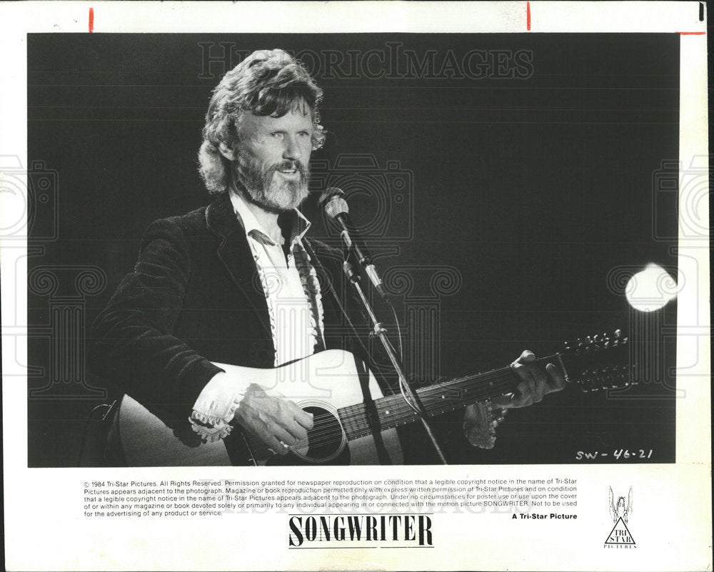 1985 Press Photo Kris Kristofferson America Bobby McGee - Historic Images