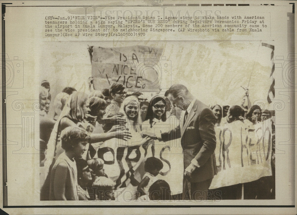 1970 Press Photo Vice President Spiro Agnew American - Historic Images