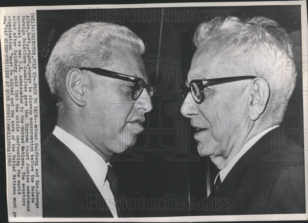 1965 Press Photo Arthur Goldberg Sen Goldberg George - Historic Images