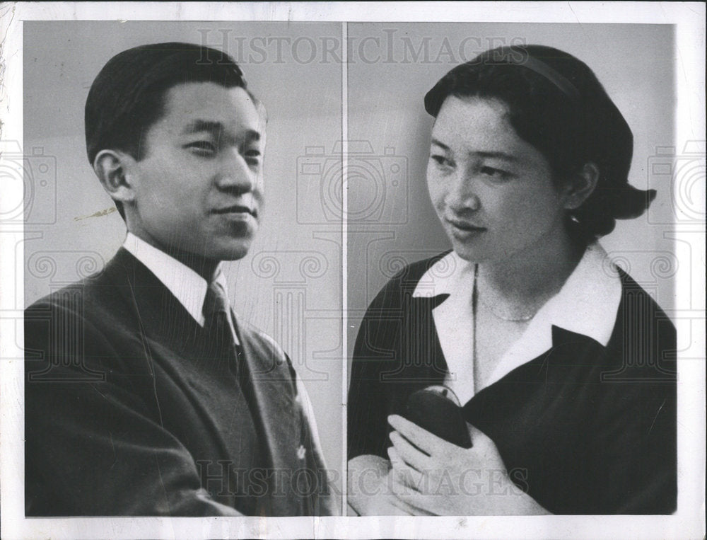 1958 Press Photo Crown Prince Akihito Heir Engagement - Historic Images