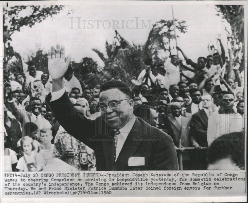 1960 Press Photo Joseph Kasavubu Congo Leopoldville - Historic Images