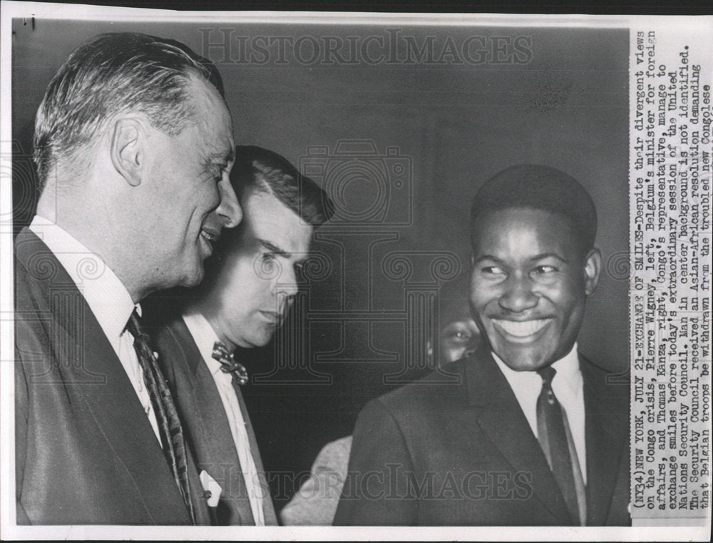 1960 Press Photo Pierre Wigney Congo Crisis Thomas Man - Historic Images