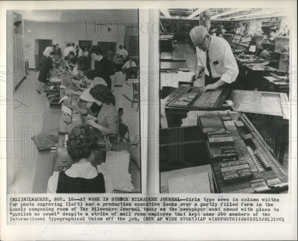 1961 Press Photo Photo Engraving Editing Publishing - Historic Images