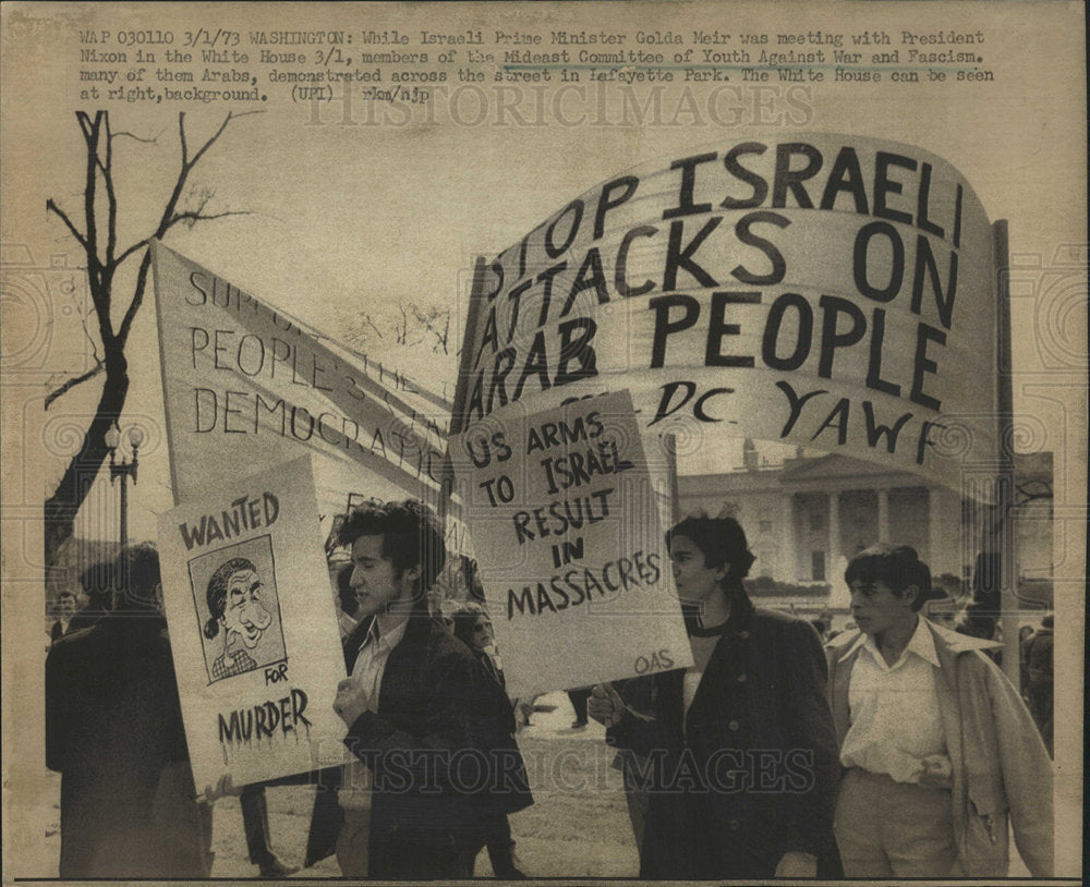 1973 Press Photo Israel Prime Minister Golda Meir Nixon - Historic Images