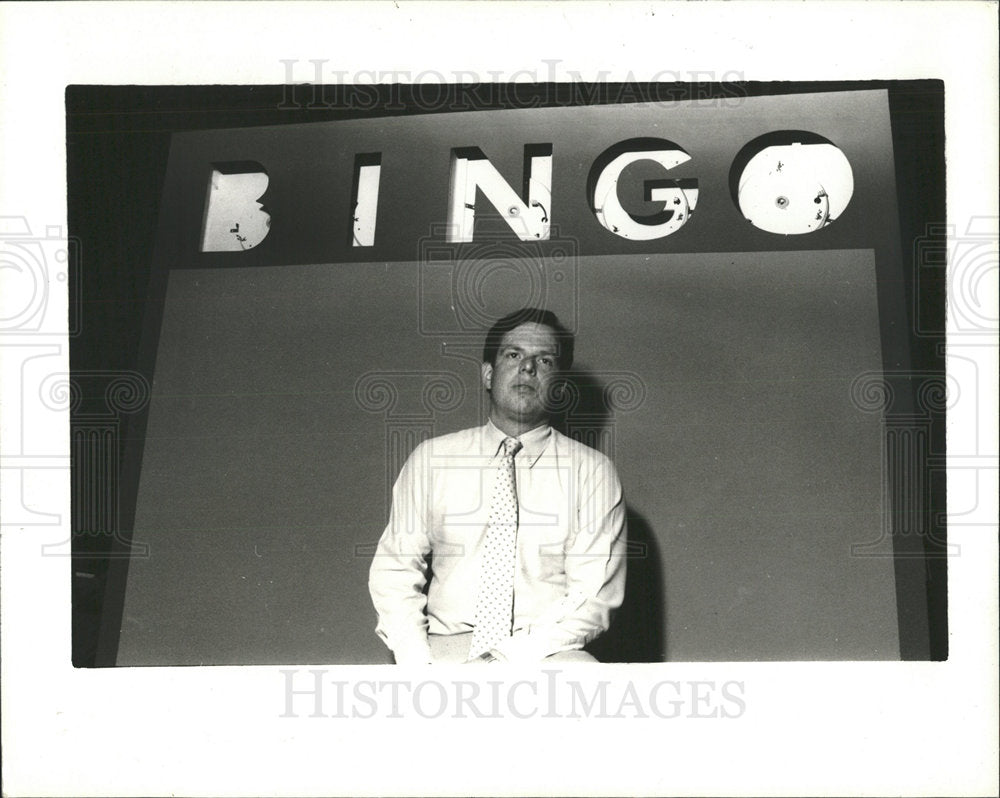 1986 Press Photo Jeff Forester Bingo TV Show Chicago - Historic Images