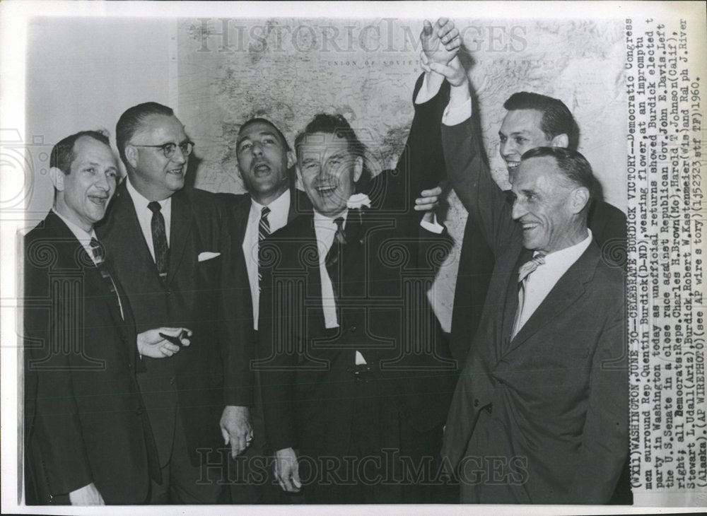 1960 Press Photo Quentin Burdick Washington democratic - Historic Images