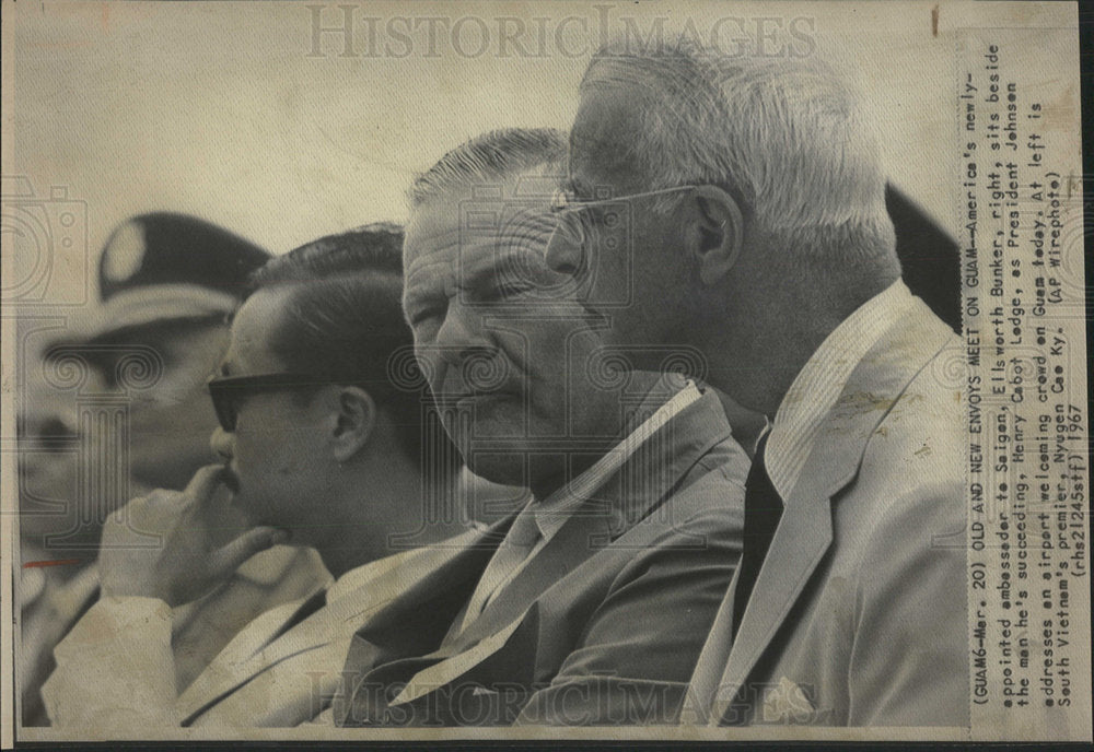 1967 Press Photo Ellsworth Bunker US Ambassador India - Historic Images