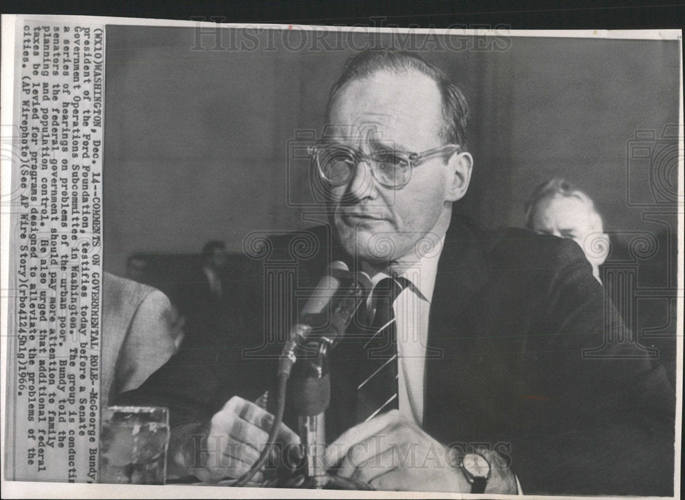 1966 Press Photo Elisworth Bunker Ford Foundation Govt - Historic Images