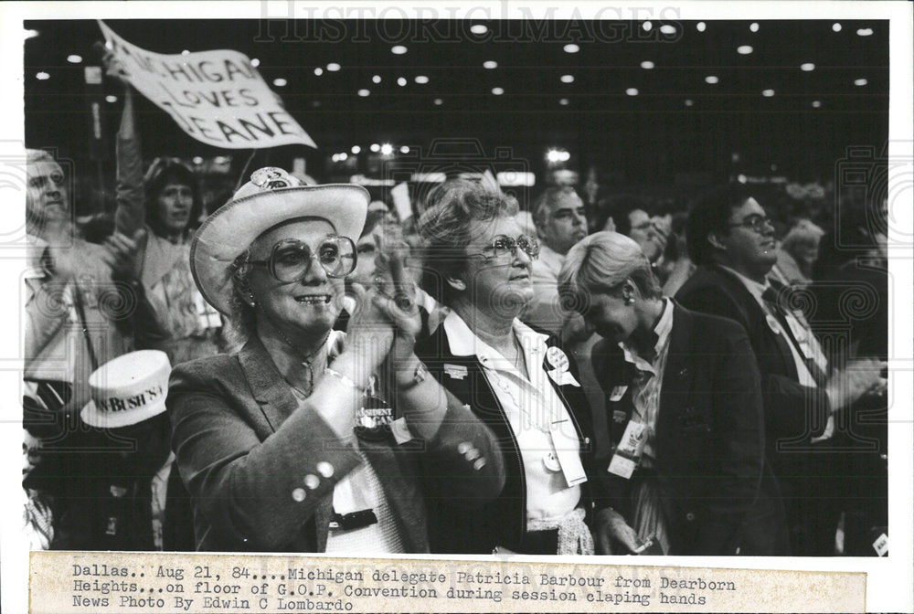 1984 Press Photo Michigan Delegate Patricia Barbour GOP - Historic Images