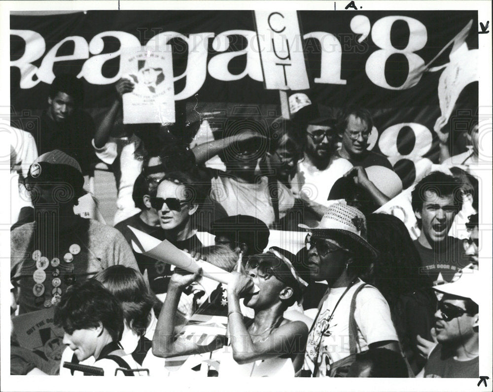 1984 Press Photo Acorn Rally Marches Speakers - Historic Images