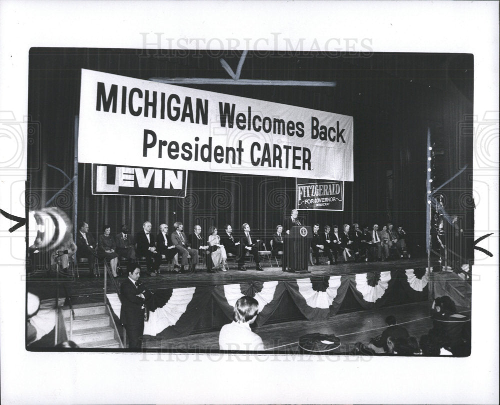 1978 Press Photo Michigan Welcome President Carter Back - Historic Images