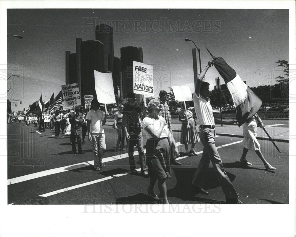 1980 Press Photo Demonstration Capital National March - Historic Images