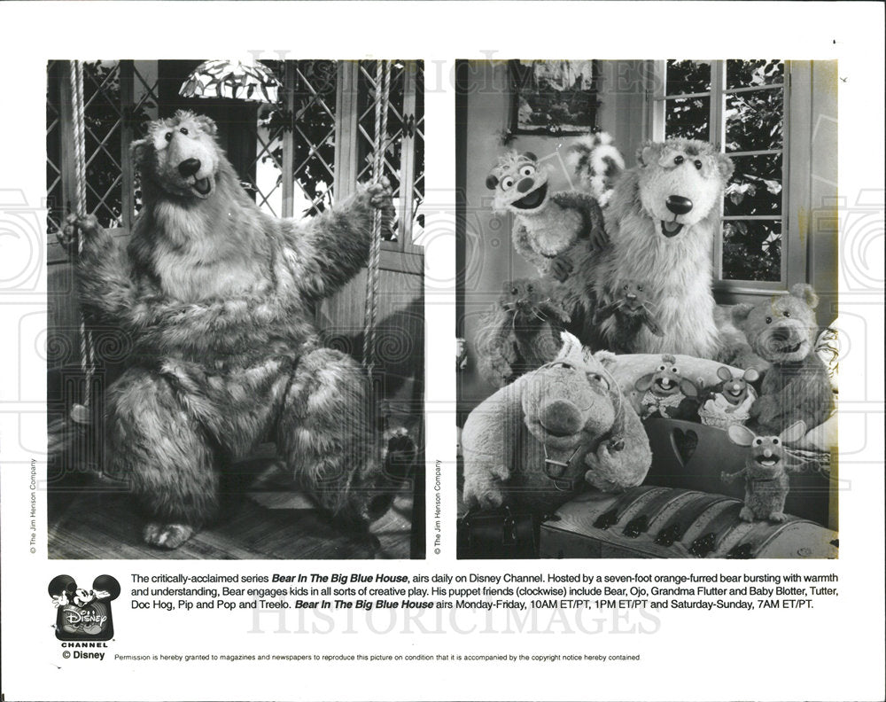 2001 Press Photo Characters Bear In the Big Blue House - Historic Images