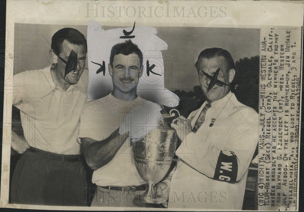 1948 Press Photo Robert Riegel Glendale California Win - Historic Images