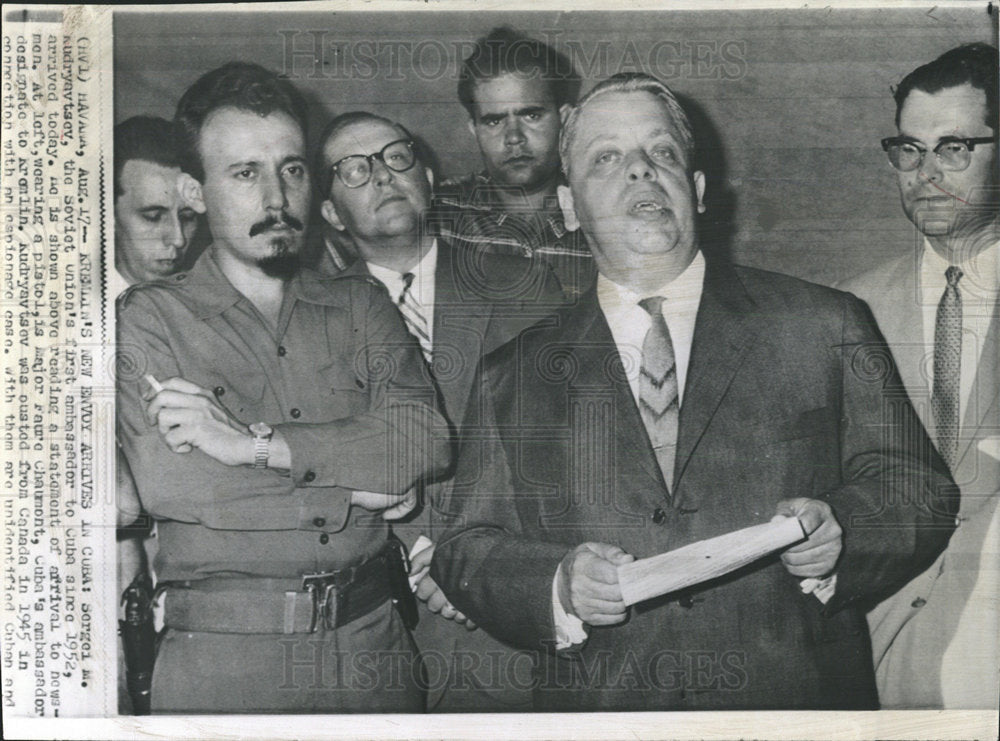 1960 Press Photo Kromlin Envoy Cuba Soviet Union Havana - Historic Images