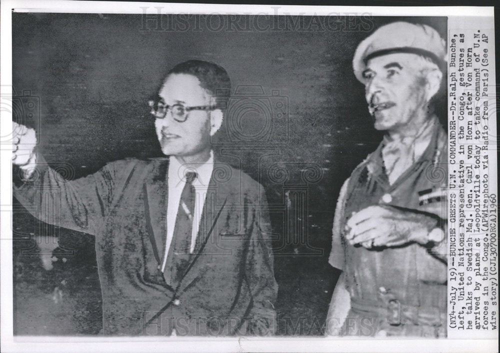 1960 Press Photo Dr. Ralph Bunche UN Representative - Historic Images