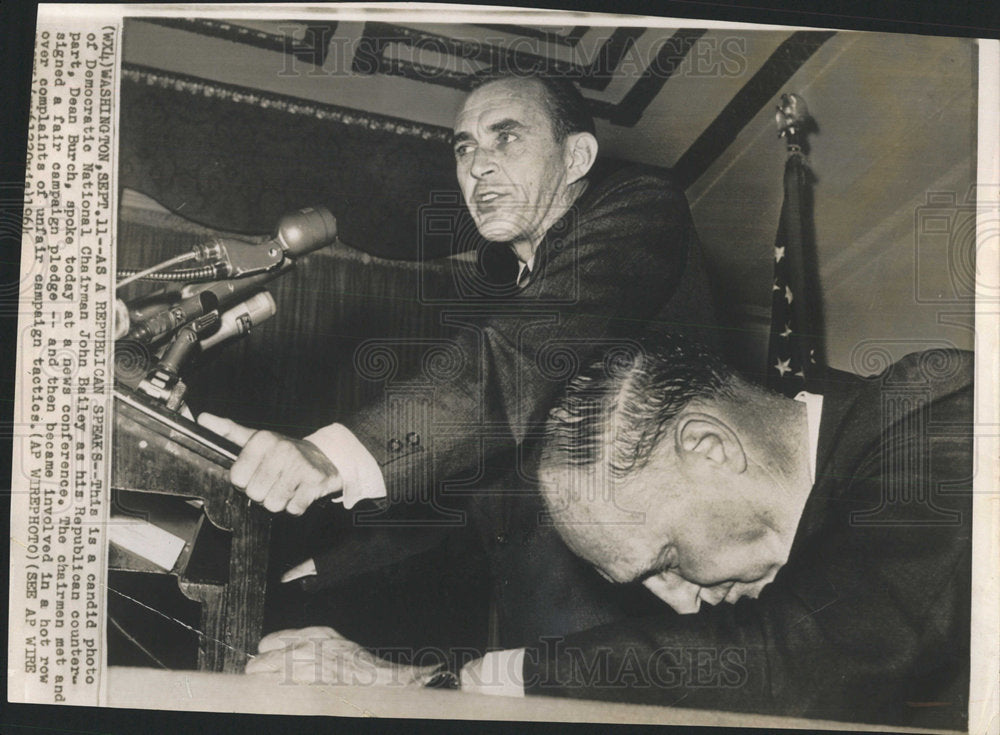 1964 Press Photo John Bailey and Dean Burch Speak - Historic Images