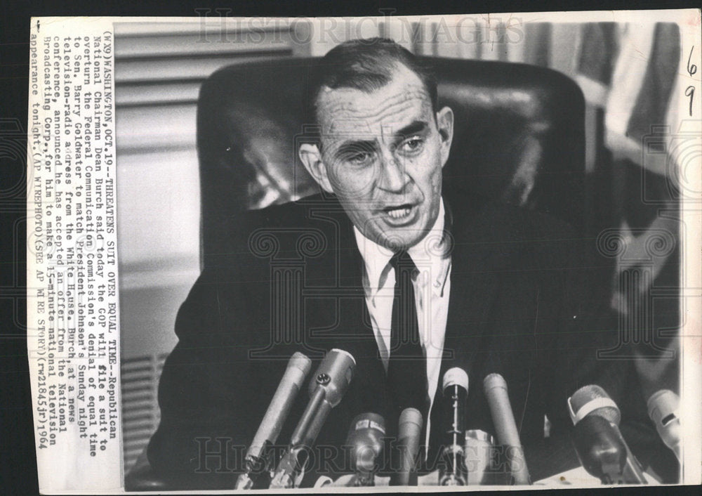 1964 Press Photo Republican National Chairman Dean GOP - Historic Images