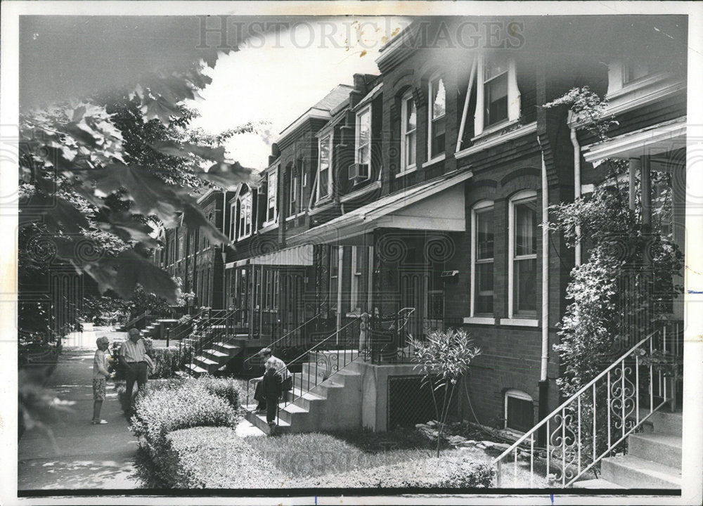 1975 Press Photo Row Houses Pullman Champlain Chicago - Historic Images