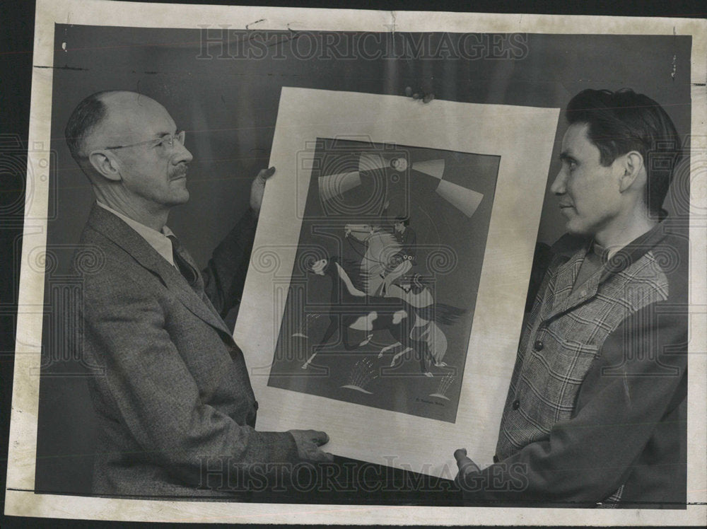 1947 Press Photo Finding a New Master and Uncover Old - Historic Images