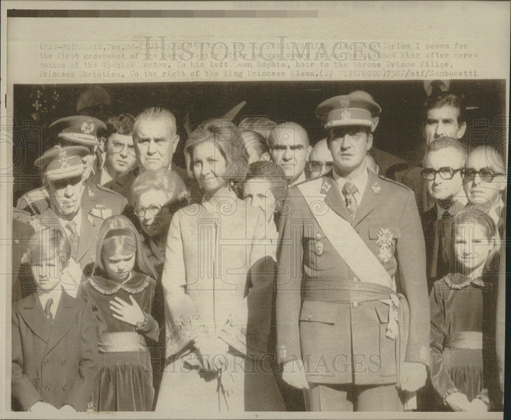 1975 Press Photo King Juan Carlos I Spain royal family - Historic Images