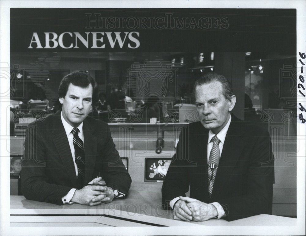 1984 Press Photo David Brinkley newscaster NBC ABC - Historic Images