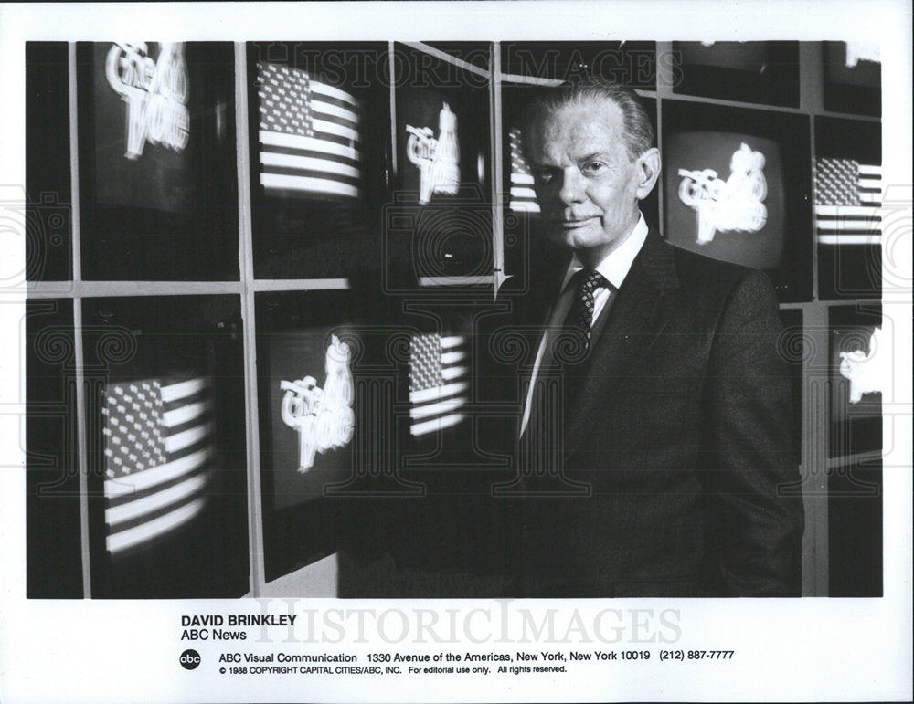 1988 Press Photo David Brinkley American Newscaster ABC - Historic Images