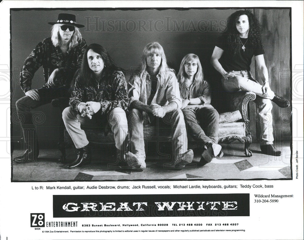 1994 Press Photo Music Group Great White Promo Picture - Historic Images