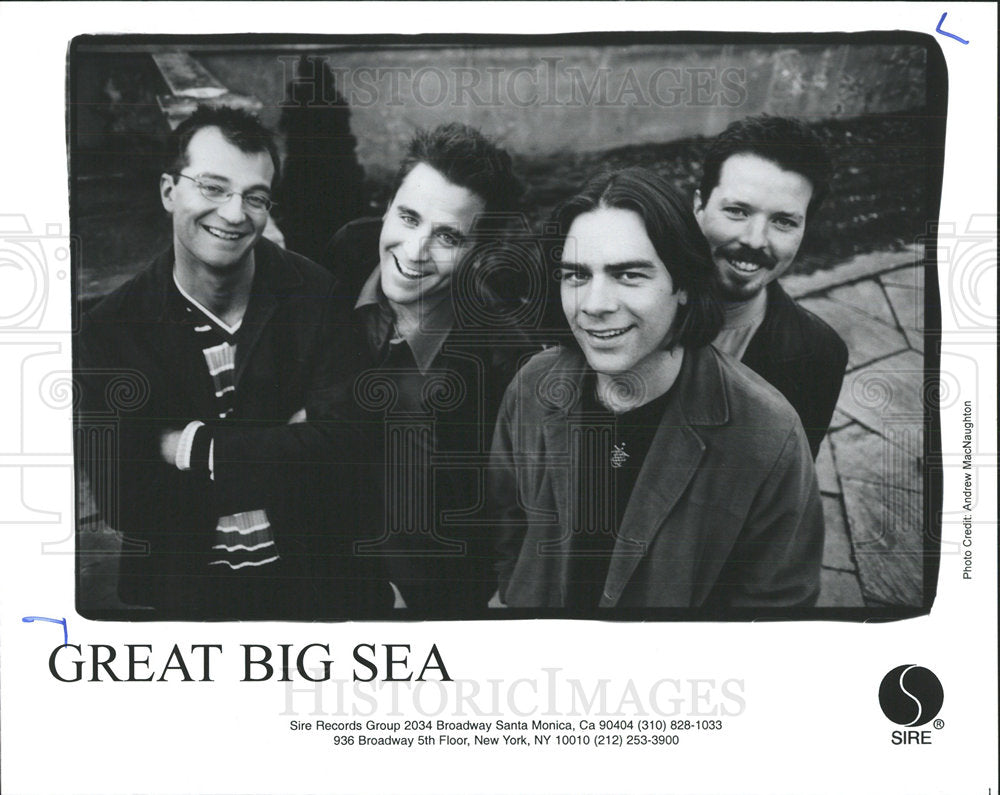 1999 Press Photo GREAT BIG SEA CANADIAN ROCK BAND - Historic Images