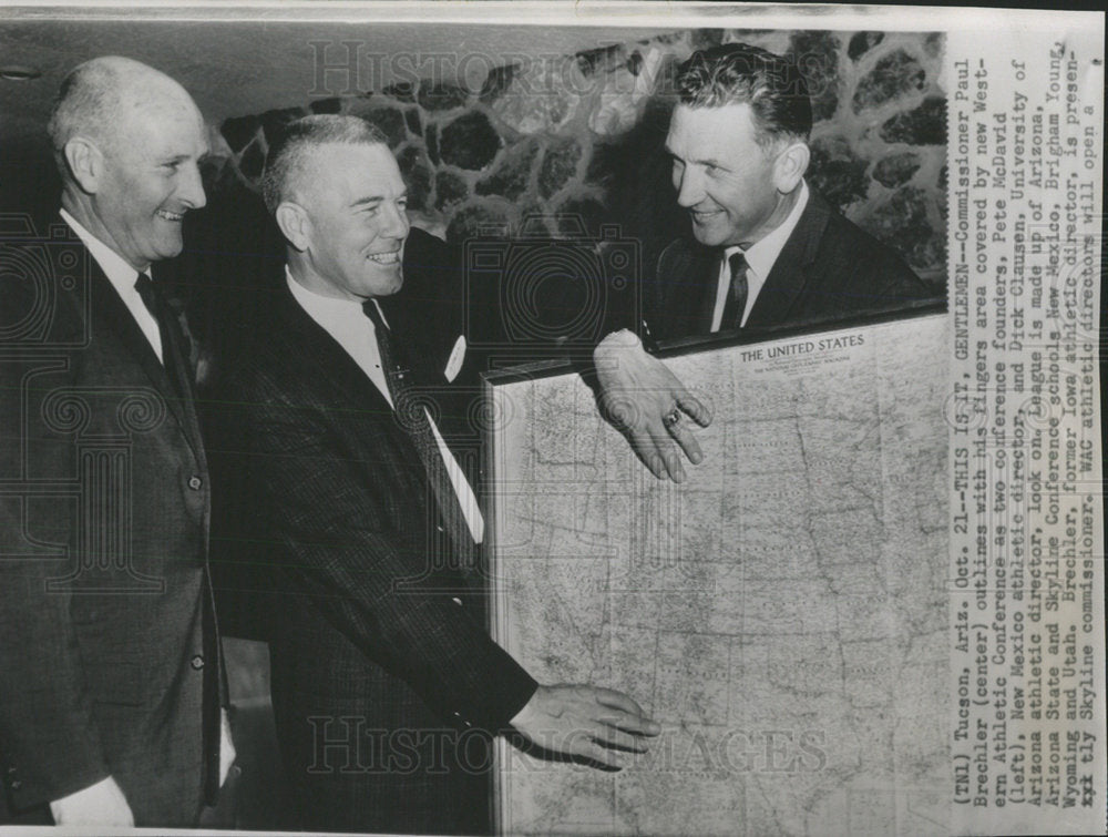 1961 Press Photo Western Athletic Conf Founders Arizona - Historic Images