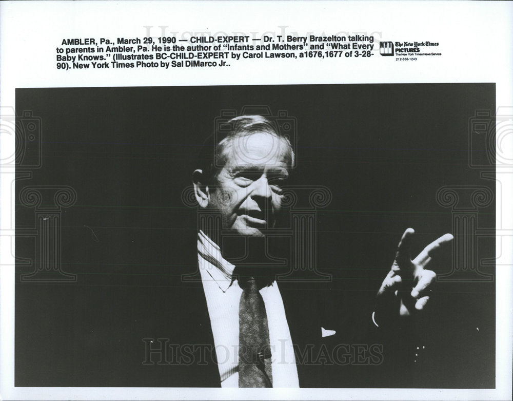 1990 Press Photo child expert Dr. T. Berry Brazelton - Historic Images