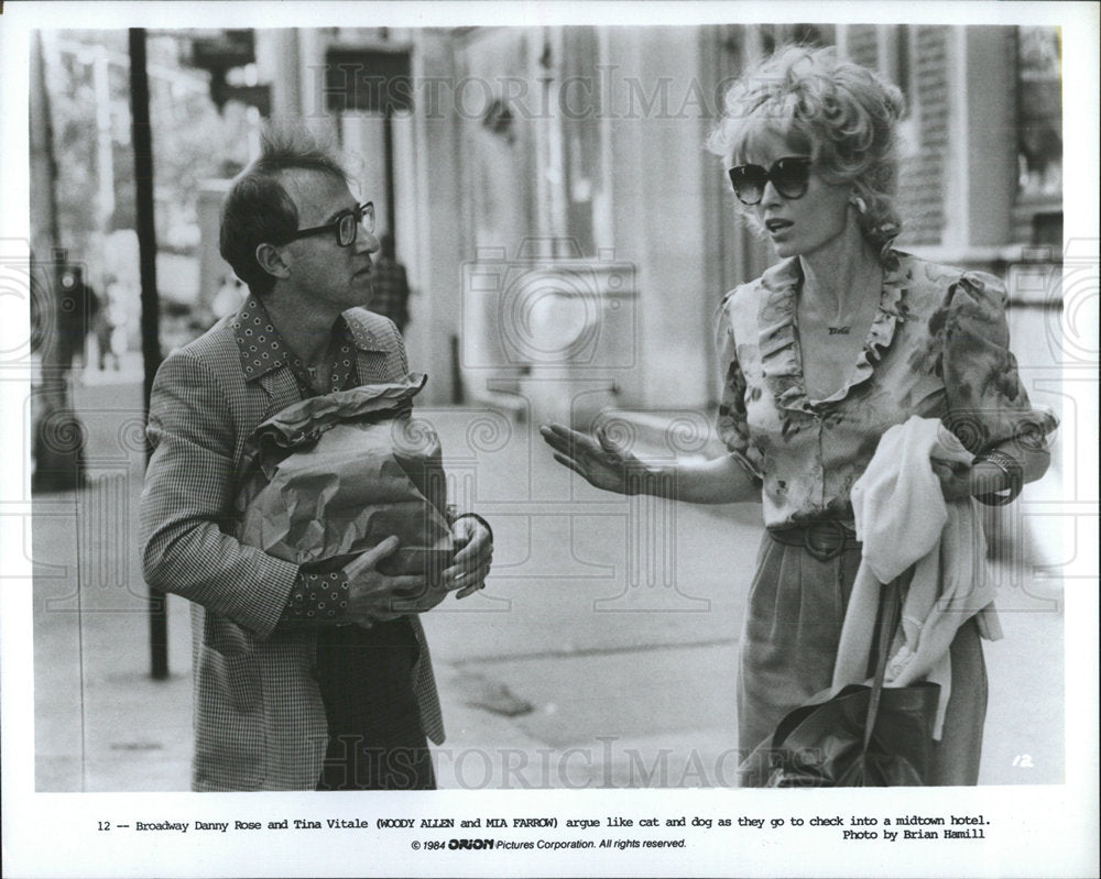 1985 Press Photo Woody Allen Mia Farrow movie - Historic Images