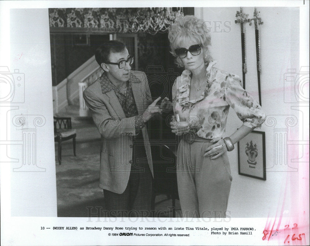 1985 Press Photo Woody Allen and Mia Farrow Co-Star - Historic Images