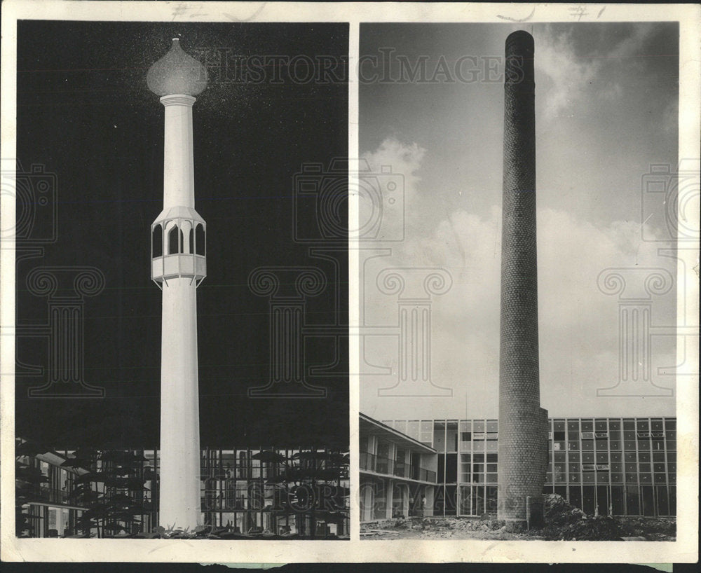 1961 Press Photo Arabian Minaret Chicago Area - Historic Images