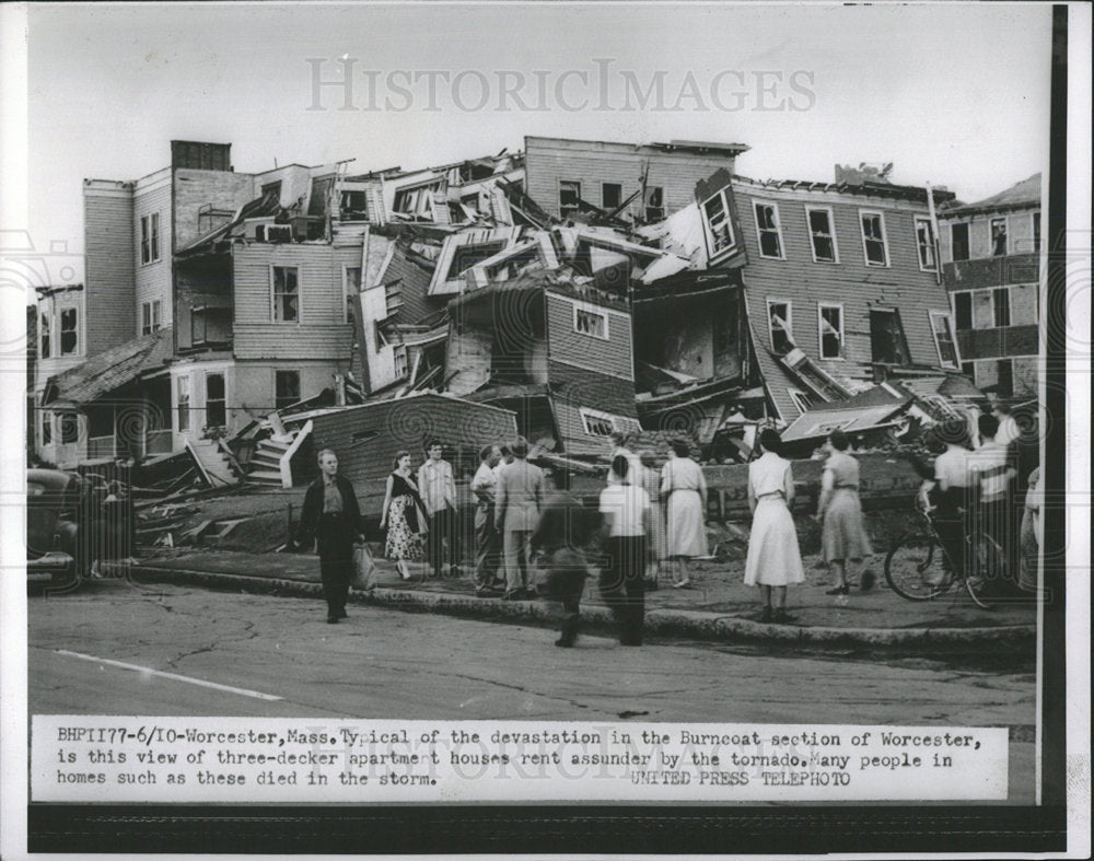 1953 Press Photo apartment house tornado Massachusetts - Historic Images