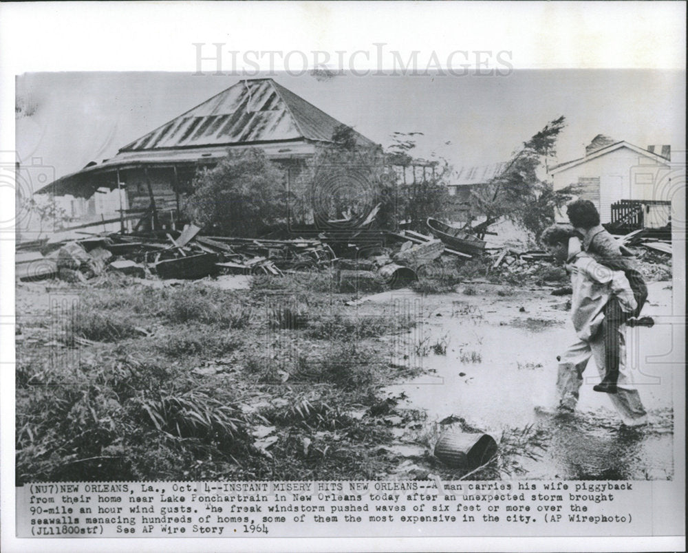 1964 Press Photo New Orleans Louisiana Tornado Damage - Historic Images