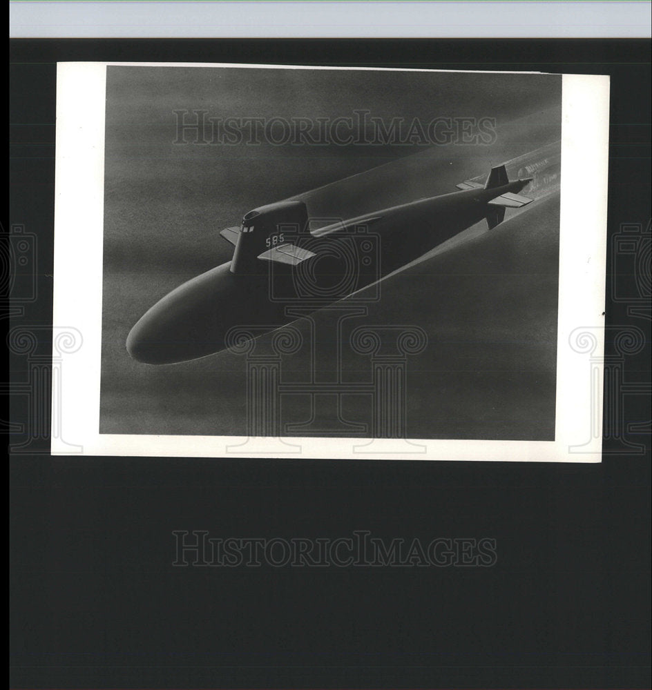 1961 Press Photo Navy Submarine Skipjack Drawing - Historic Images