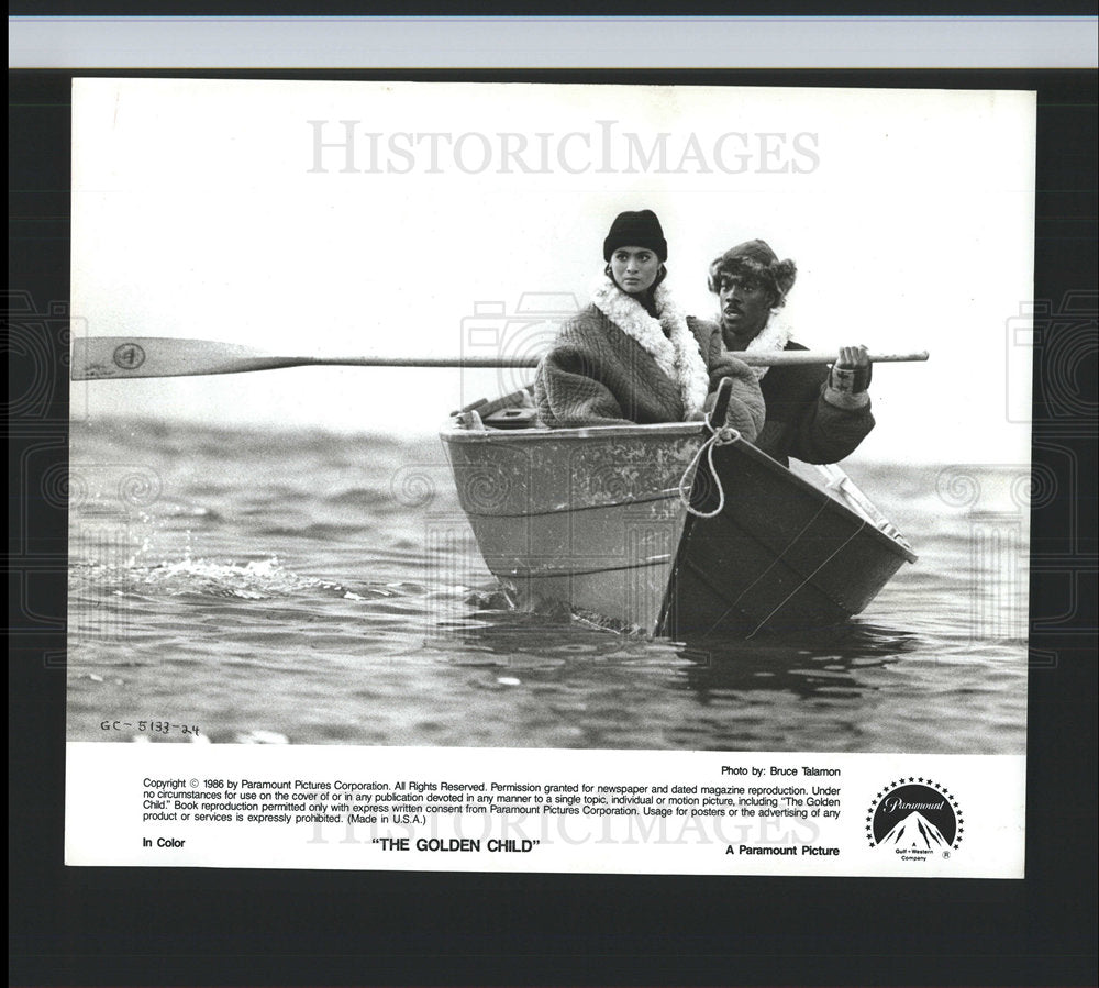 1986 Press Photo Golden Child Film Boating Scene - Historic Images